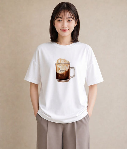 Tシャツ レディース クリームソーダ 食べ物 フード イラスト ゆるコーデ 休日 ペアコーデ 白T