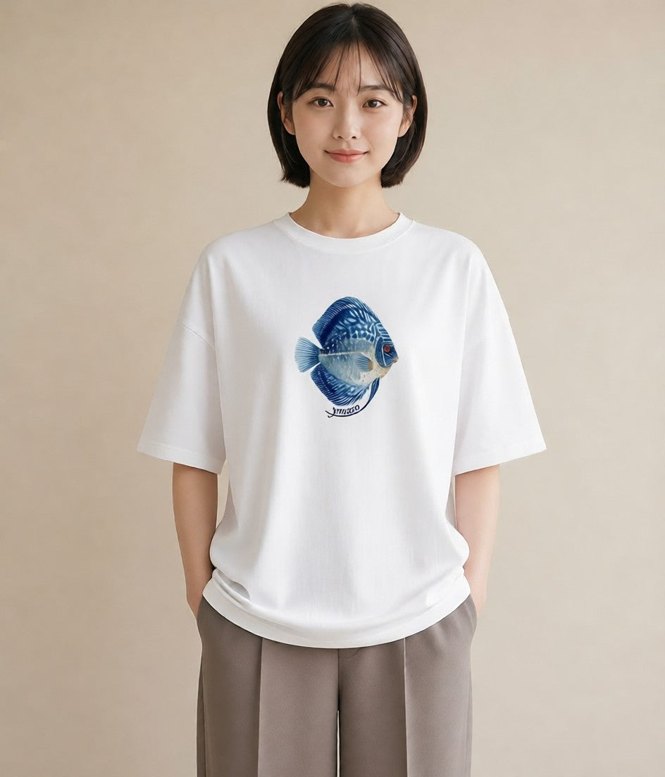 Tシャツ レディース ベタ ペット 動物 イラスト ラフカジュアル 夏コーデ 通学 白T