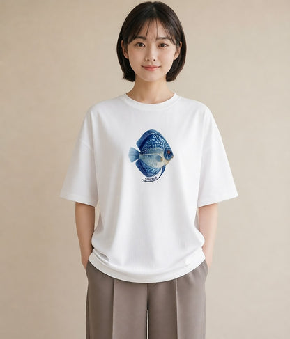 Tシャツ レディース ベタ ペット 動物 イラスト ラフカジュアル 夏コーデ 通学 白T