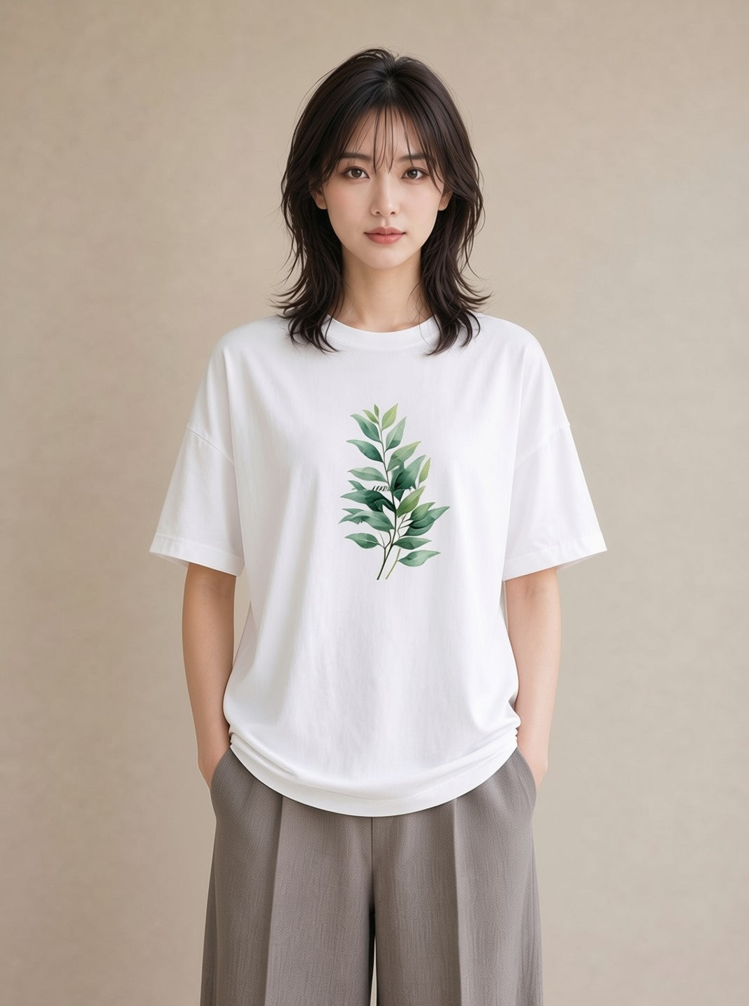 グラフィックTシャツ レディース 観葉植物 植物 ボタニカル イラスト ホワイトデー 春服 白T