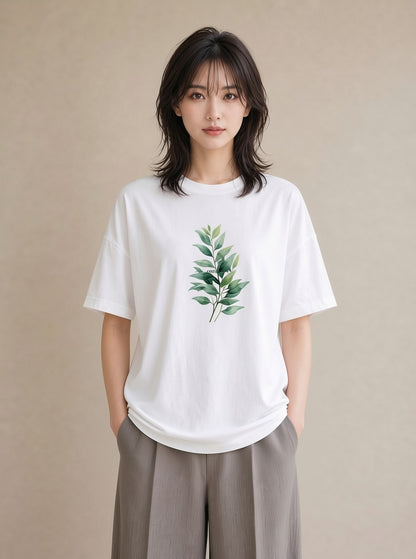 グラフィックTシャツ レディース 観葉植物 植物 ボタニカル イラスト ホワイトデー 春服 白T