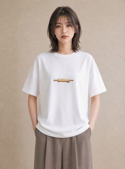 デザインTシャツ レディース パン 食べ物 フード イラスト 春服 ミセス 白T