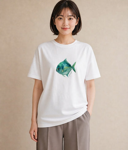デザインTシャツ レディース 出目金 ペット 動物 イラスト フェミニン 敬老の日 ホワイトデー 白T