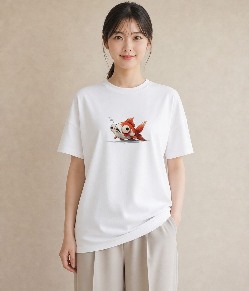 半袖Tシャツ レディース カクレクマノミ 海の生き物 海 イラスト ペアコーデ 秋コーデ 白T
