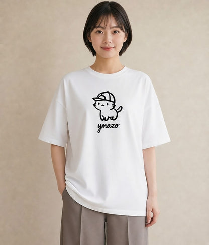 グラフィックTシャツ レディース 猫 ねこ ネコ イラスト ガーリー 女性向けギフト 散歩 白T