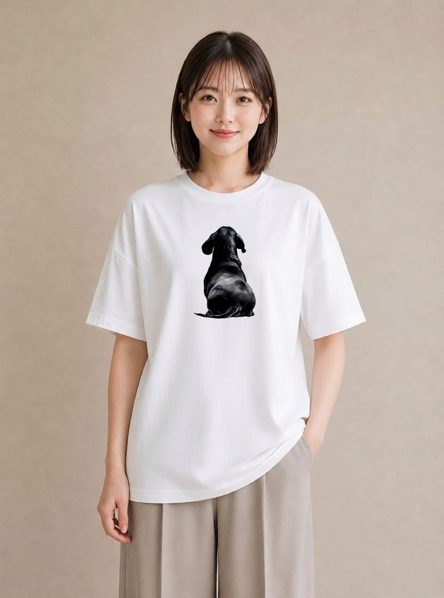 グラフィックTシャツ レディース 犬好き 犬 いぬ イラスト 親子 20代 白T