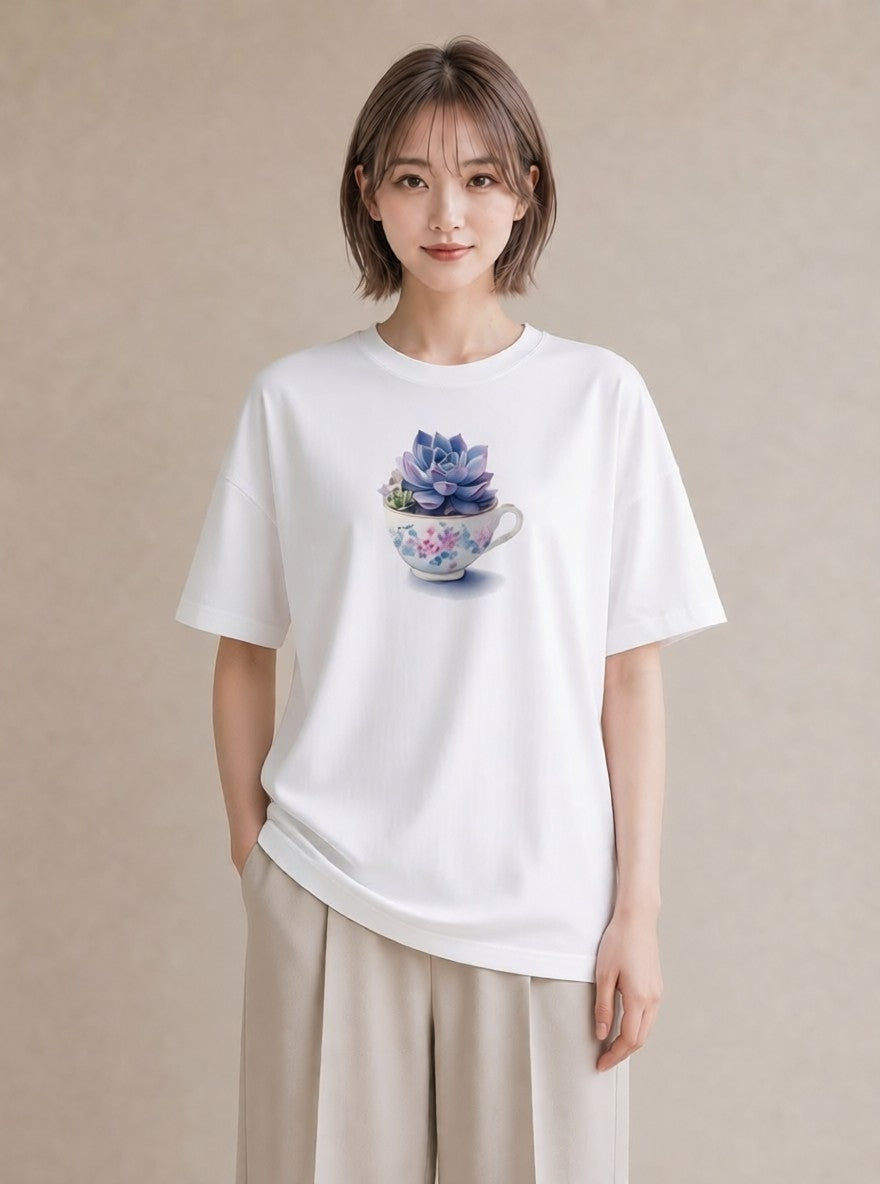 デザインTシャツ レディース 紅茶 食べ物 フード イラスト ナチュラル 親子 20代 白T