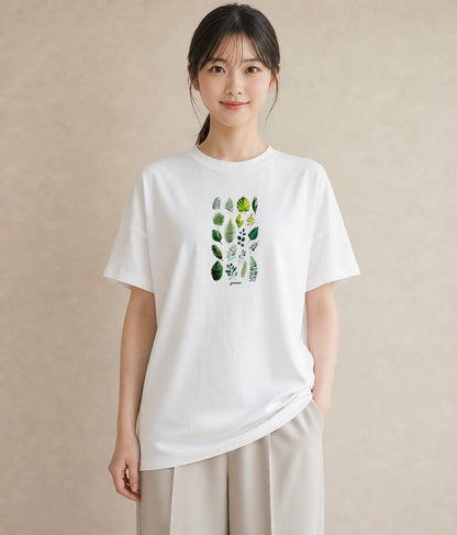 プリントTシャツ レディース ボタニカル 植物 イラスト フェミニン ホワイトデー 春服 白T