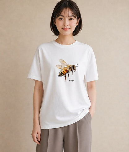 プリントTシャツ レディース ハニー 食べ物 フード イラスト ヴィンテージ風 クリスマス 旅行 白T