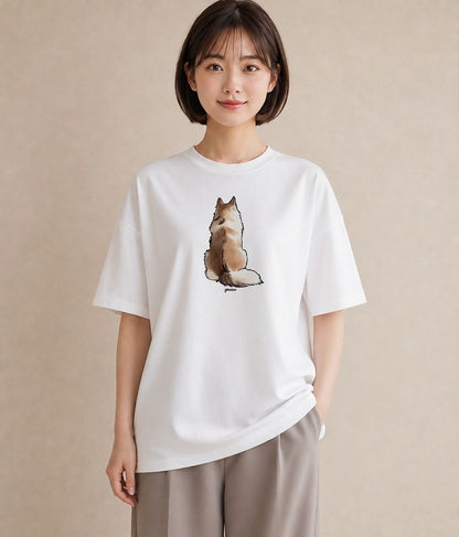 グラフィックTシャツ レディース 猫 ねこ イラスト ヴィンテージ風 休日 ペアコーデ 白T