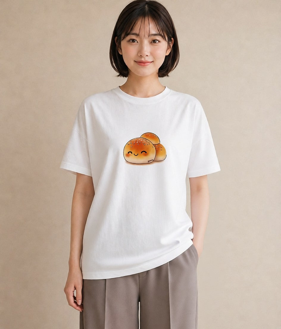 グラフィックTシャツ レディース おにぎり 食べ物 フード イラスト アート風 海 カフェ巡り 白T