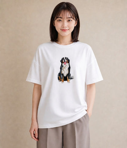 Tシャツ レディース 老犬 犬 いぬ イラスト 普段使い 在宅 公園 白T