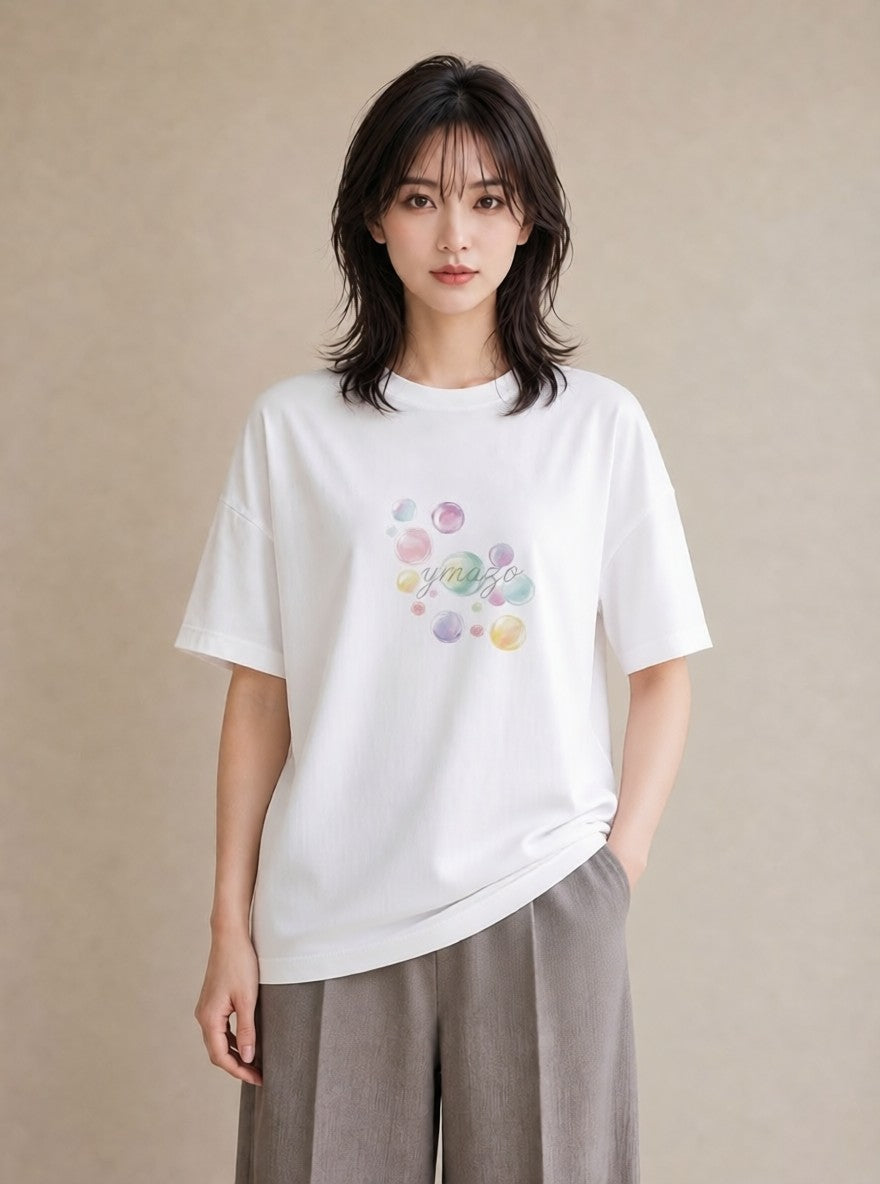 Tシャツ レディース 風鈴 ガラス 夏 ナチュラル アンティーク イラスト ユニーク 海 カフェ巡り 白T