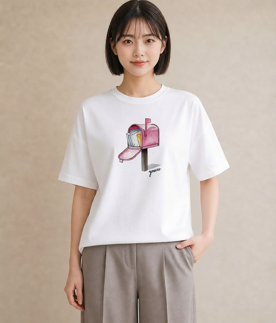 プリントTシャツ レディース ポスト 野の花 レトロ ナチュラル アンティーク イラスト こなれ感 おしゃれギフト 社会人 白T