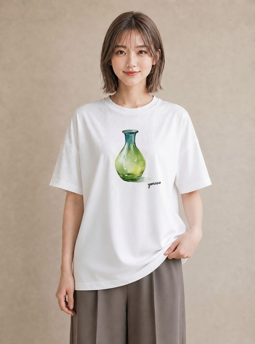Tシャツ レディース 抹茶 食べ物 フード イラスト お洒落 レイヤード 友達ギフト 白T
