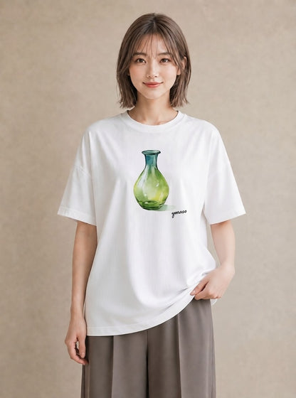 Tシャツ レディース 抹茶 食べ物 フード イラスト お洒落 レイヤード 友達ギフト 白T