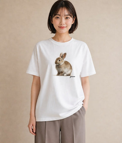 デザインTシャツ レディース デグー ペット 動物 イラスト きれいめカジュアル ミセス 春コーデ 白T