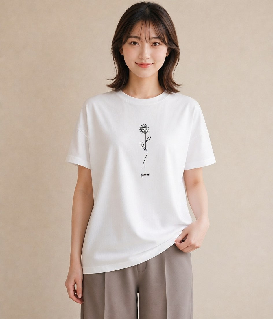 Tシャツ レディース 観葉植物 ボタニカル 植物 イラスト 個性的 帰省 ラフ 白T