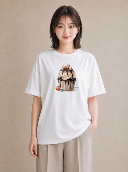 デザインTシャツ レディース チョコ 食べ物 フード イラスト ボタニカル デート 帰省 白T