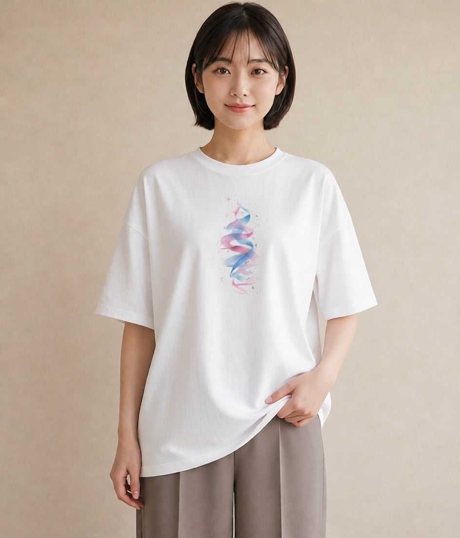 グラフィックTシャツ レディース 流れ星 星空 宇宙 イラスト 北欧風 週末コーデ 敬老の日 白T