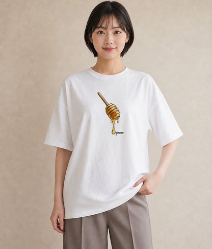 プリントTシャツ レディース はちみつ 食べ物 フード イラスト 春コーデ 姉妹 白T
