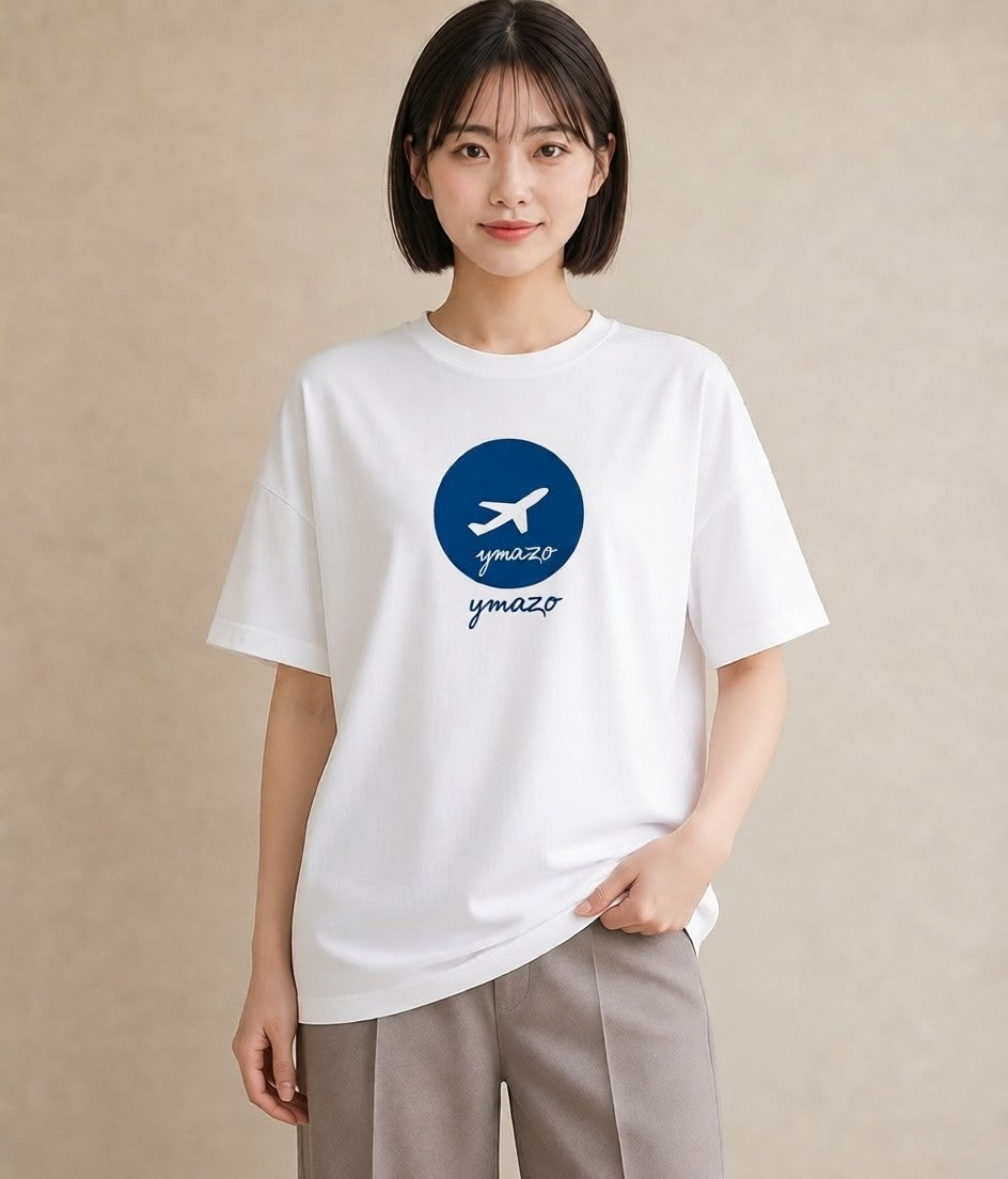 グラフィックTシャツ レディース 旅 トラベル スタンプ イラスト 淡色 社会人 女性 白T