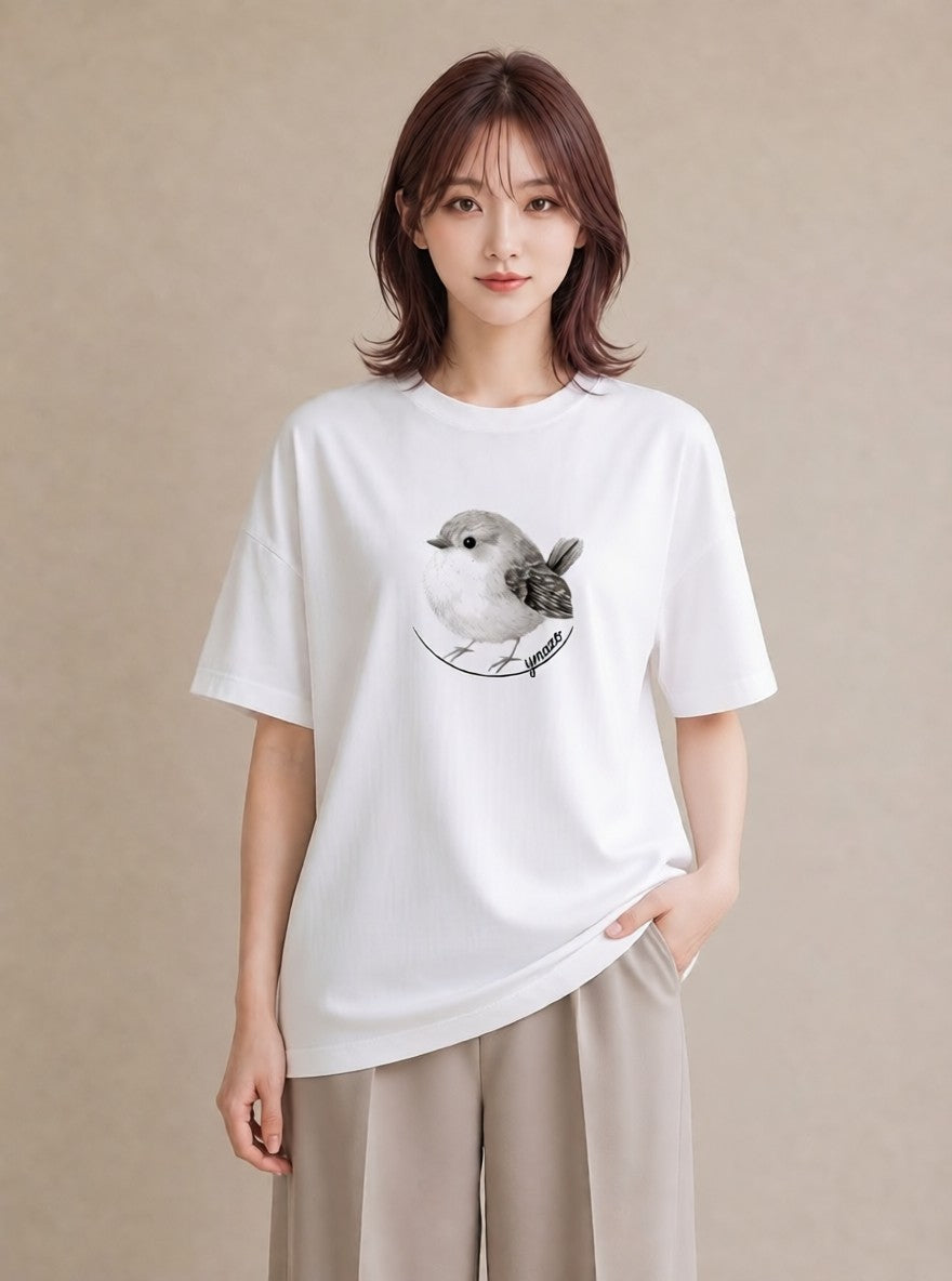 プリントTシャツ レディース マメルリハ ペット 動物 イラスト 上品 デート 帰省 白T