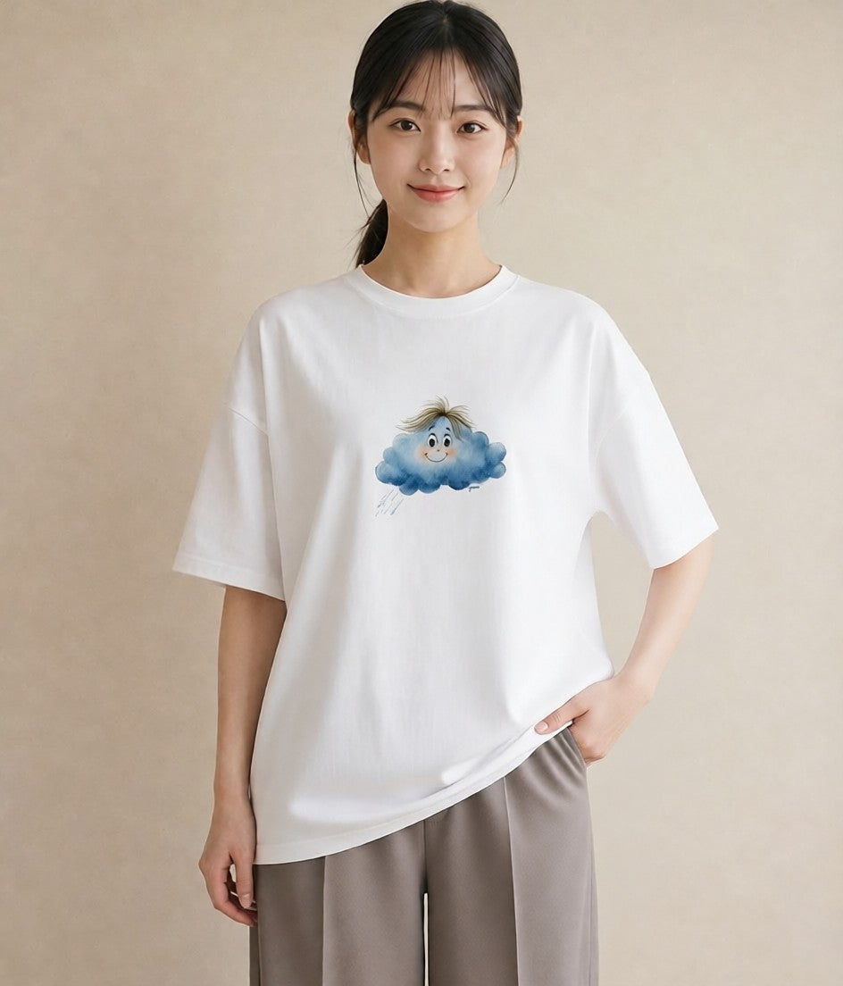 半袖Tシャツ レディース 空 星空 宇宙 イラスト 韓国風 敬老の日 ホワイトデー 白T