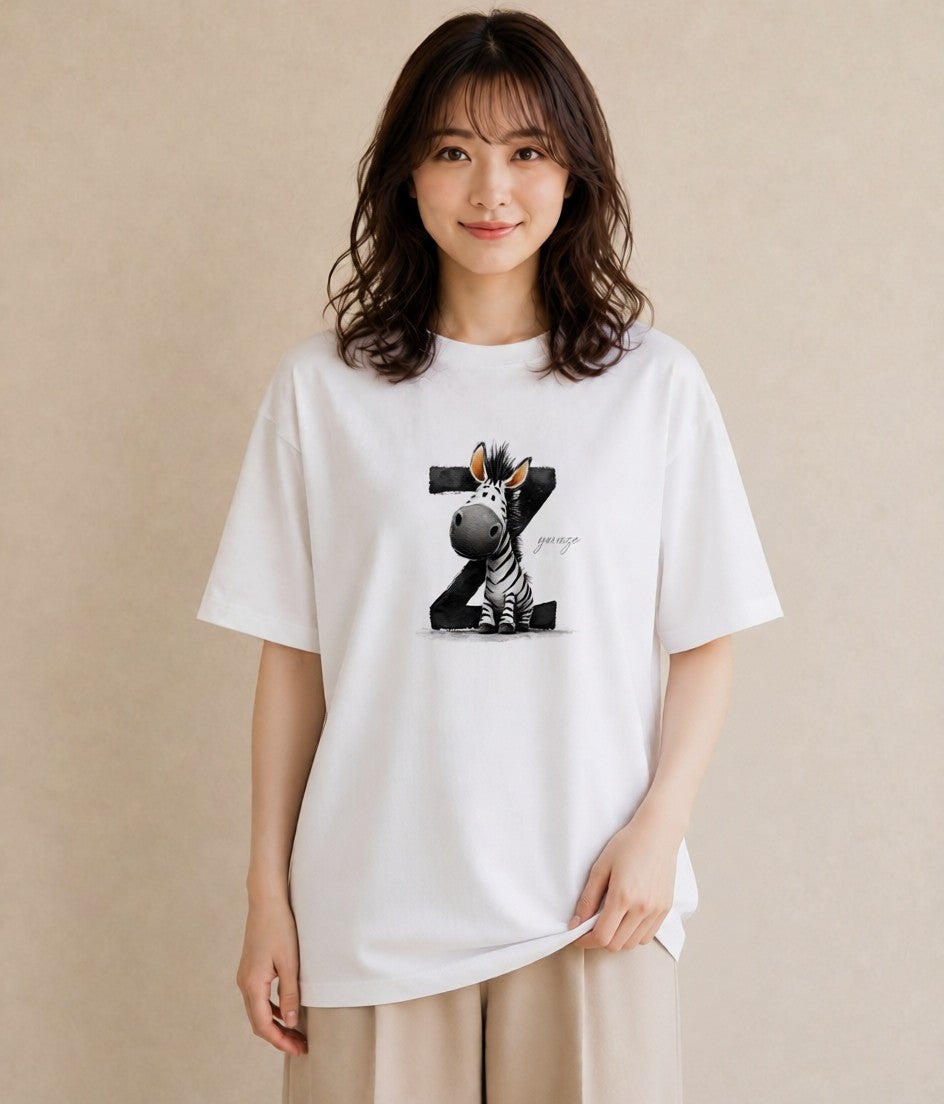 グラフィックTシャツ レディース しまうま 動物 アニマル イラスト ラフカジュアル ビーチ デイリーウェア 白T