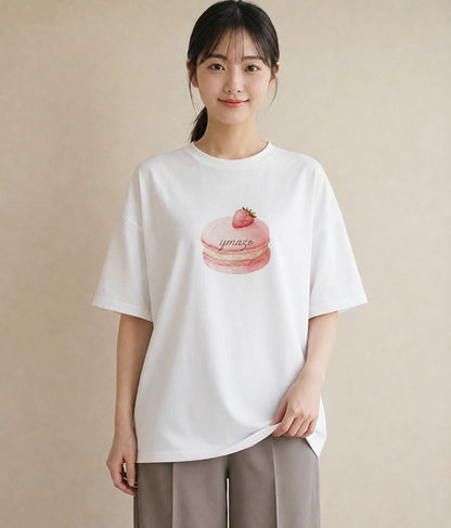 半袖Tシャツ レディース キャンディ 食べ物 フード イラスト お揃い 親子 白T