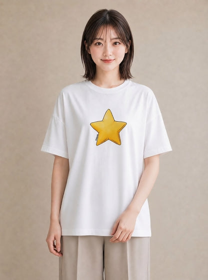 プリントTシャツ レディース 星 星空 宇宙 イラスト アート風 春コーデ 姉妹 白T