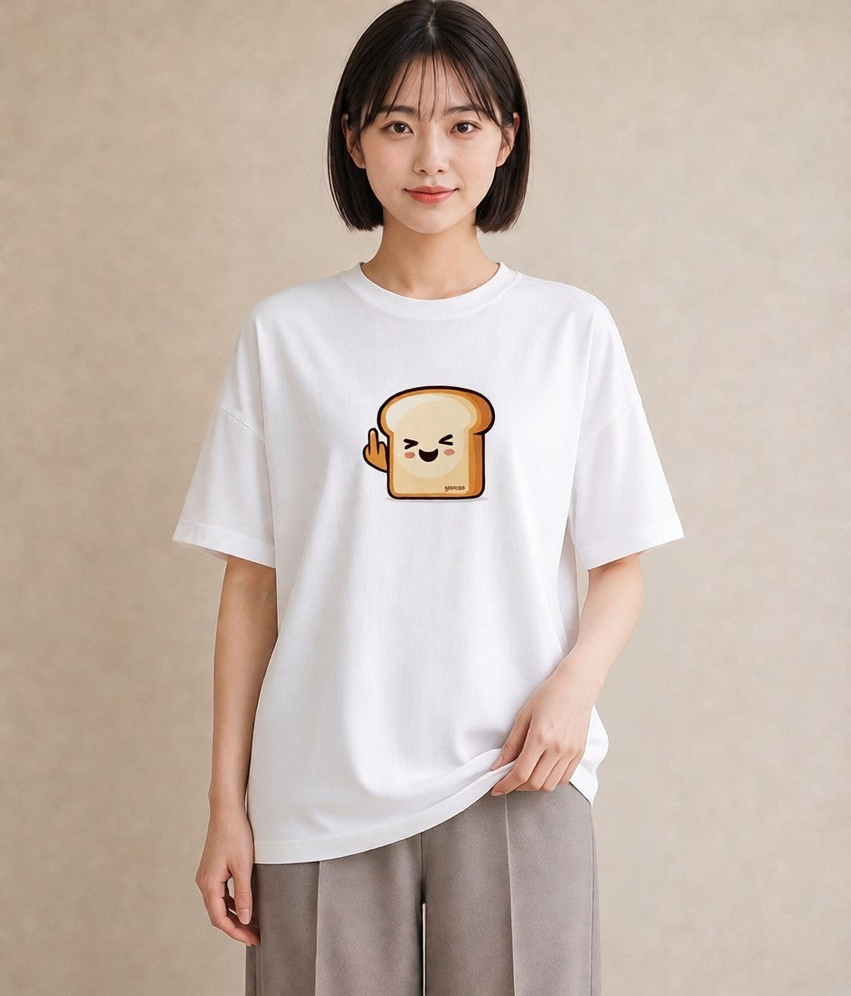 半袖Tシャツ レディース 食パン 食べ物 フード イラスト ガーリー ルームウェア ギフト 白T