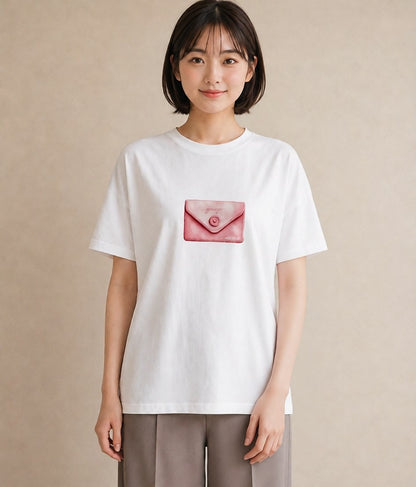 プリントTシャツ レディース 封蝋 手紙 アンティーク ナチュラル イラスト 淡色 おしゃれギフト 社会人 白T