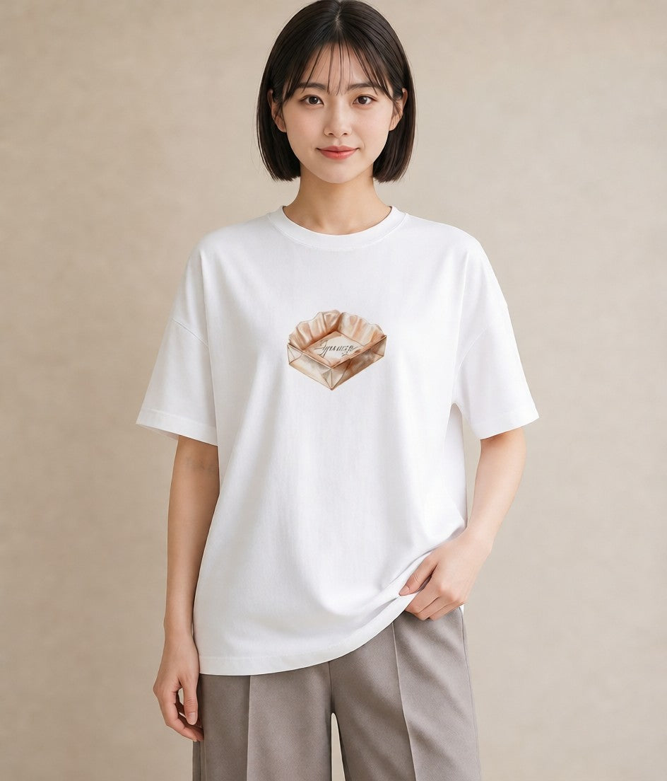 Tシャツ レディース パン 食べ物 フード イラスト きれいめ 20代 カジュアルコーデ 白T