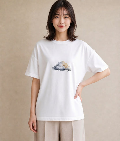 グラフィックTシャツ レディース 雲 星空 宇宙 イラスト ミニマル お出かけ 普段着 白T