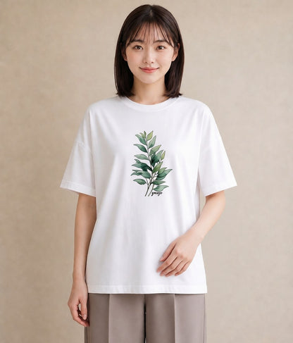 プリントTシャツ レディース つる 植物 ボタニカル イラスト フェミニン ギフト 母の日 白T