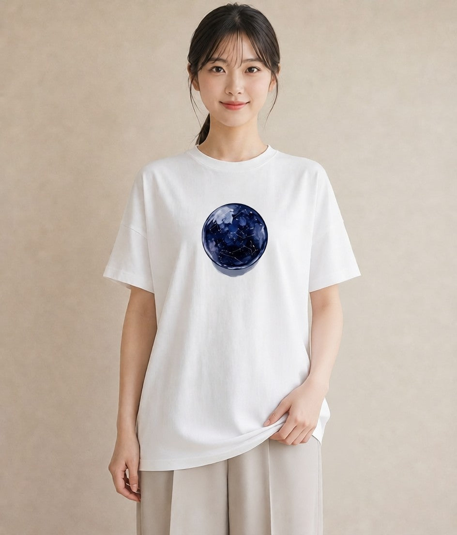 半袖Tシャツ レディース スター 星空 宇宙 イラスト ゆるかわ 姉妹 送別ギフト 白T