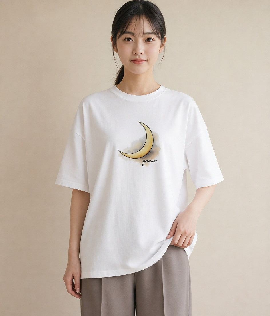 プリントTシャツ レディース 星空 宇宙 イラスト ボタニカル 春服 ミセス 白T