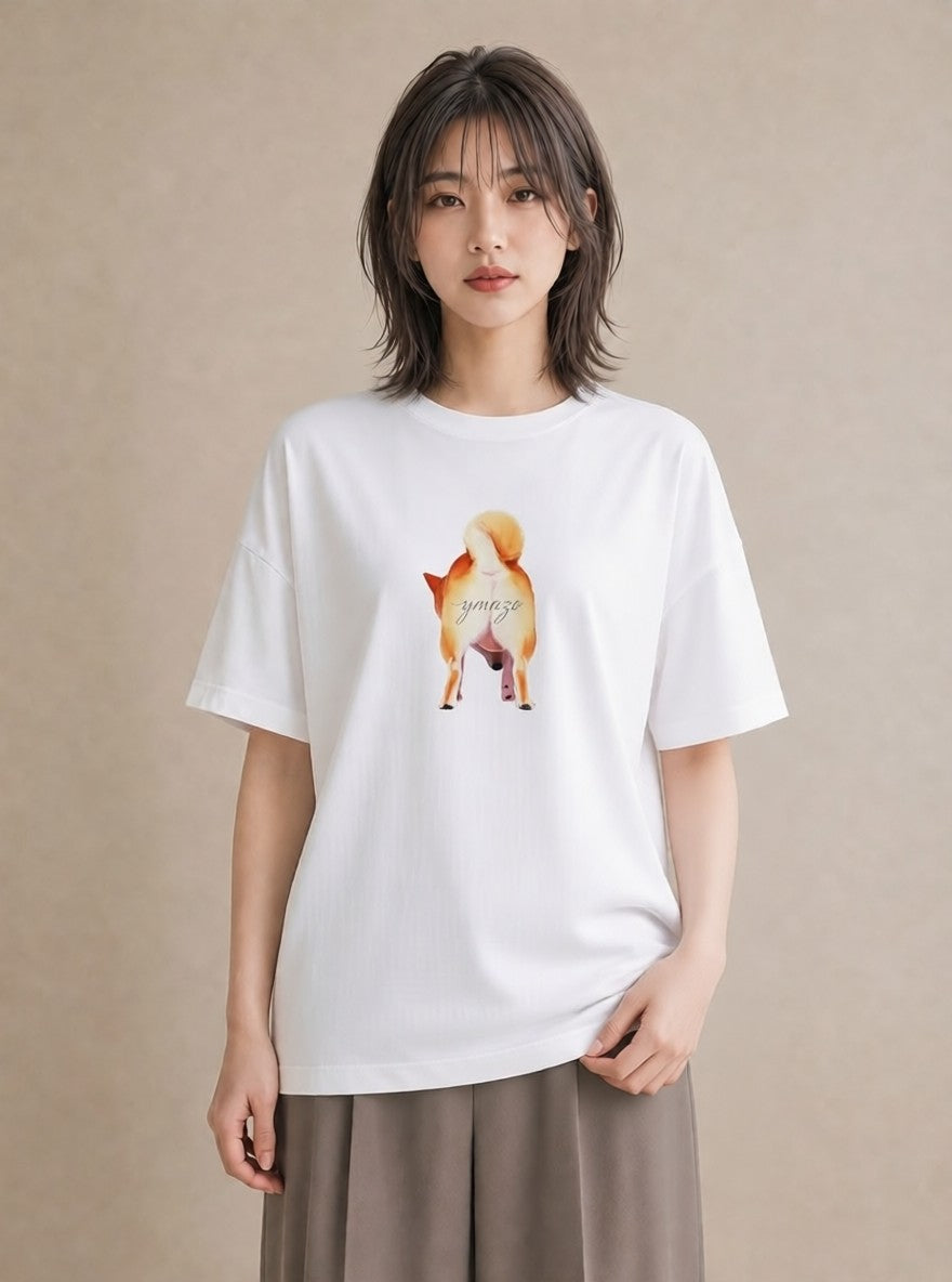 グラフィックTシャツ レディース 柴犬 しばいぬ 犬 いぬ イラスト きれいめ 部屋着 女性向けギフト 白T