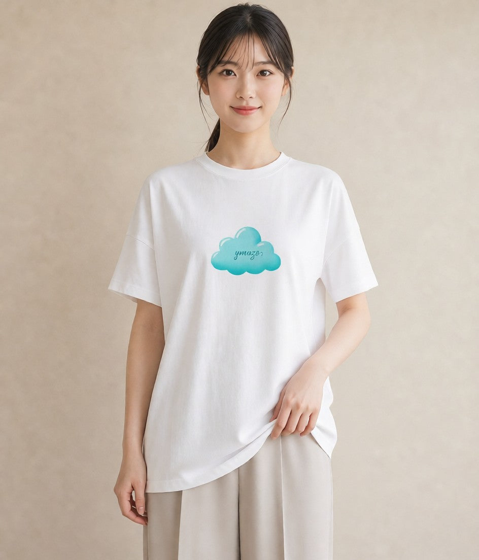 デザインTシャツ レディース わたあめ 食べ物 フード イラスト 休日コーデ ビーチ デイリーウェア 白T