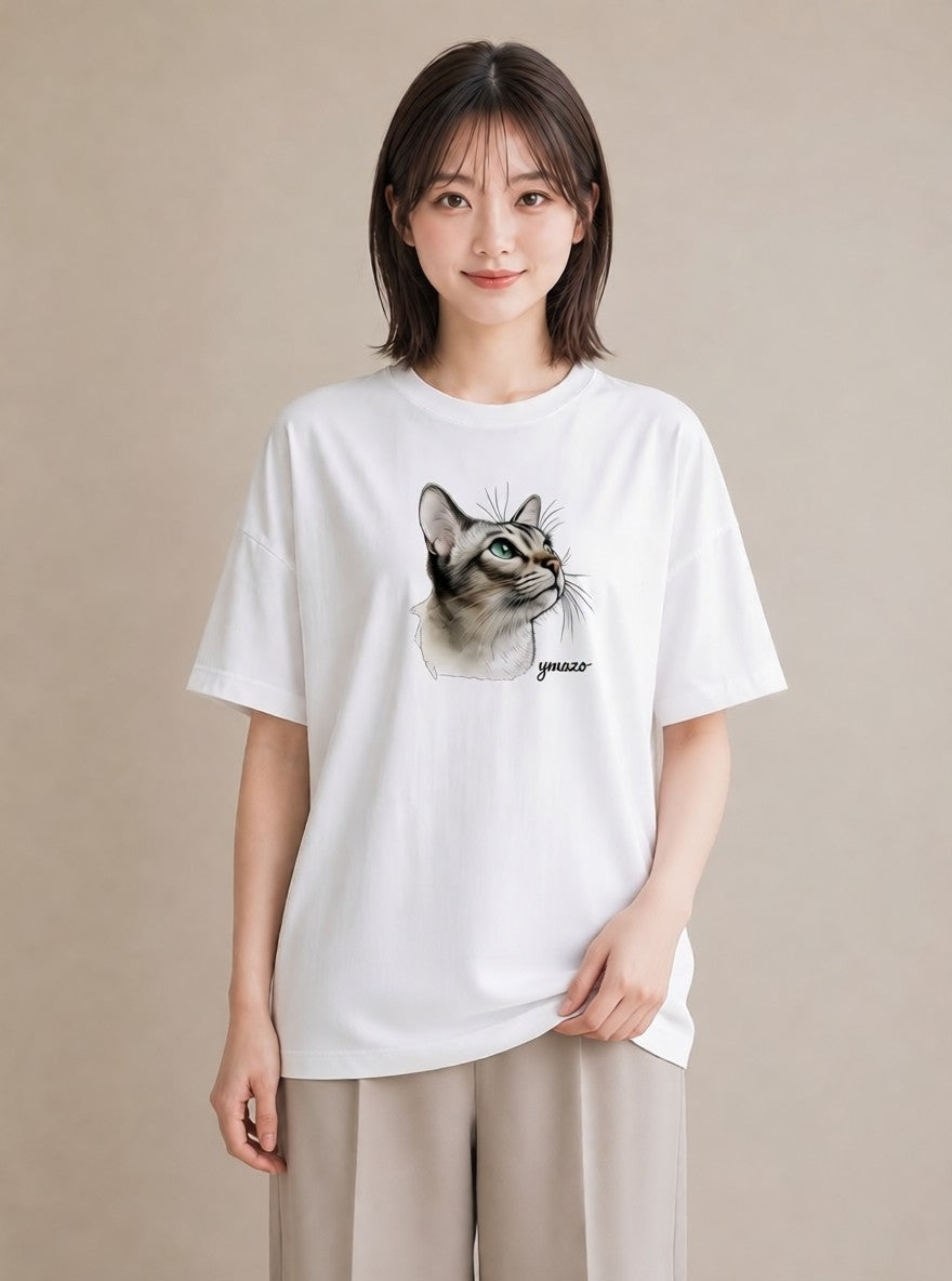 Tシャツ レディース 猫好き 猫 ねこ イラスト ゆるコーデ ルームウェア ギフト 白T