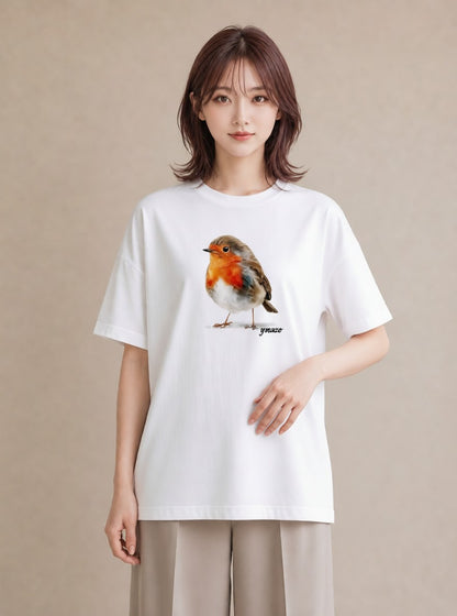 デザインTシャツ レディース ことり ペット 動物 イラスト 韓国風 敬老の日 ホワイトデー 白T