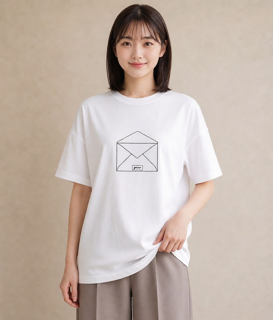 半袖Tシャツ レディース 封蝋 手紙 アンティーク ナチュラル イラスト 母の日 ビーチ 白T