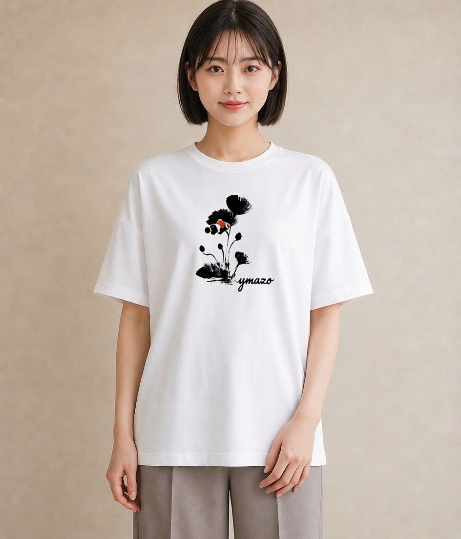 プリントTシャツ レディース 風鈴 ガラス 夏 ナチュラル アンティーク イラスト ゆるかわ 旅行用 海 白T