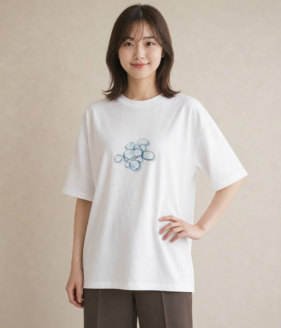 半袖Tシャツ レディース ミルク 食べ物 フード イラスト シック 20代 カジュアルコーデ 白T