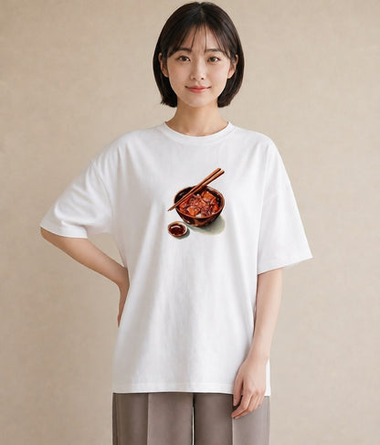 グラフィックTシャツ レディース お寿司 食べ物 フード イラスト 休日コーデ ビーチ デイリーウェア 白T