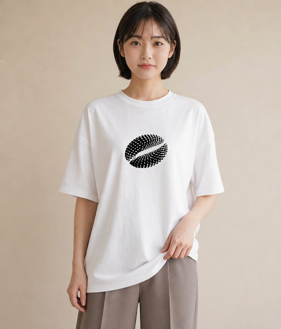 グラフィックTシャツ レディース カフェ カフェロゴ ロゴ イラスト 旅行コーデ 帰省 ラフ 白T