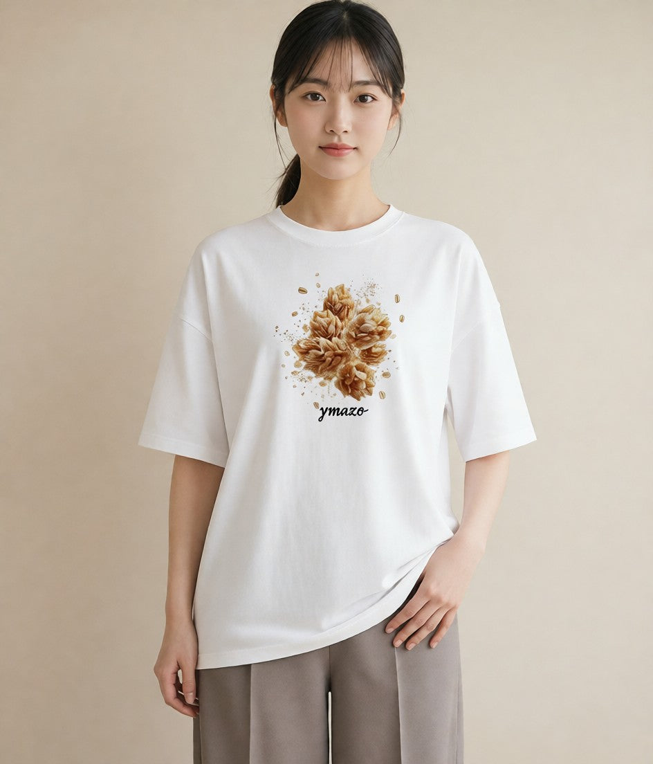 グラフィックTシャツ レディース ポップコーン 食べ物 フード イラスト ヴィンテージ風 姉妹 送別ギフト 白T