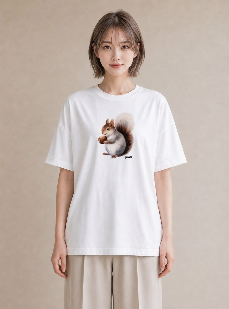 デザインTシャツ レディース どんぐり 植物 ボタニカル イラスト ナチュラル 旅行用 海 白T