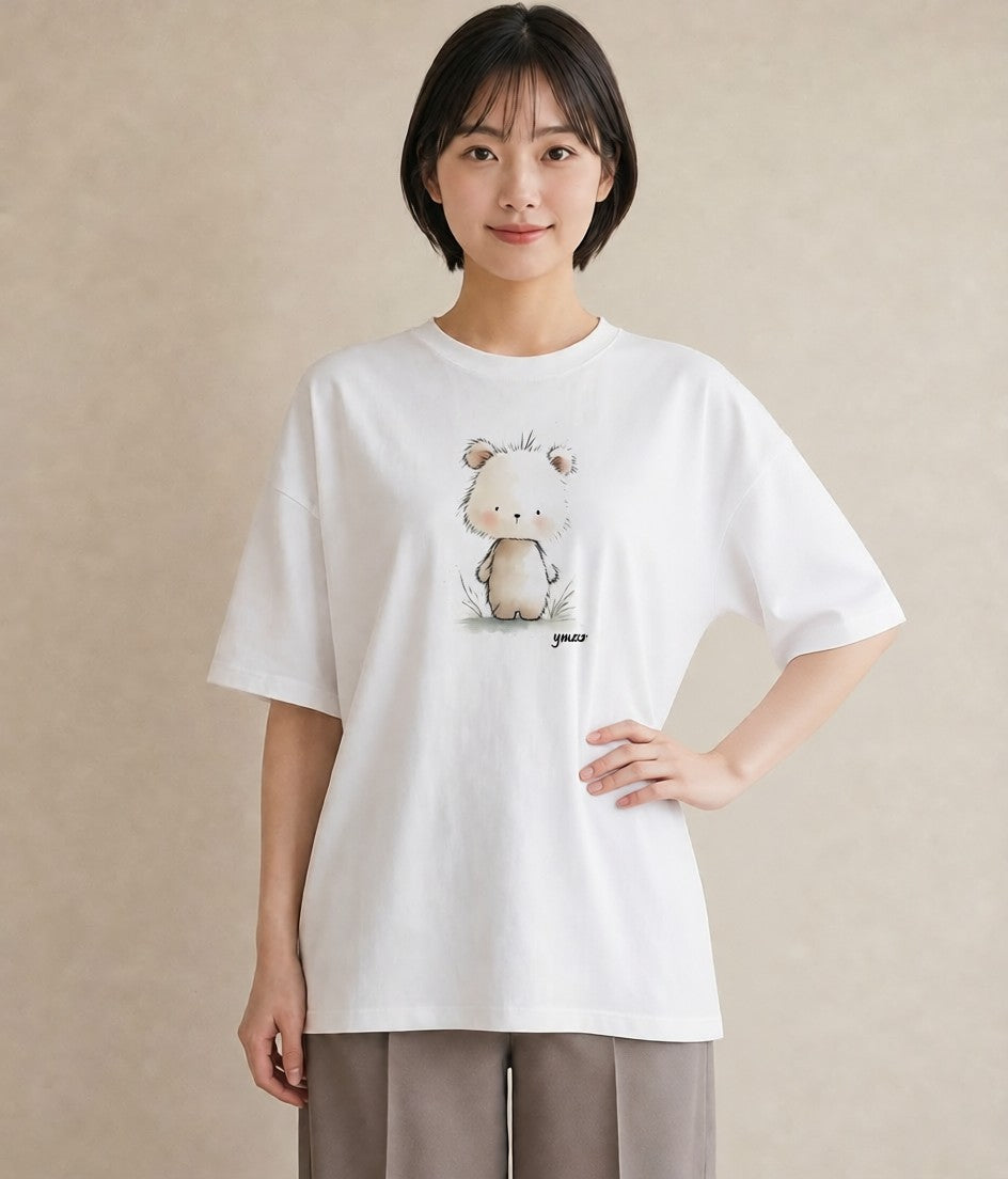 デザインTシャツ レディース キンクマハムスター ペット 動物 イラスト モード カフェ巡り 女子会 白T
